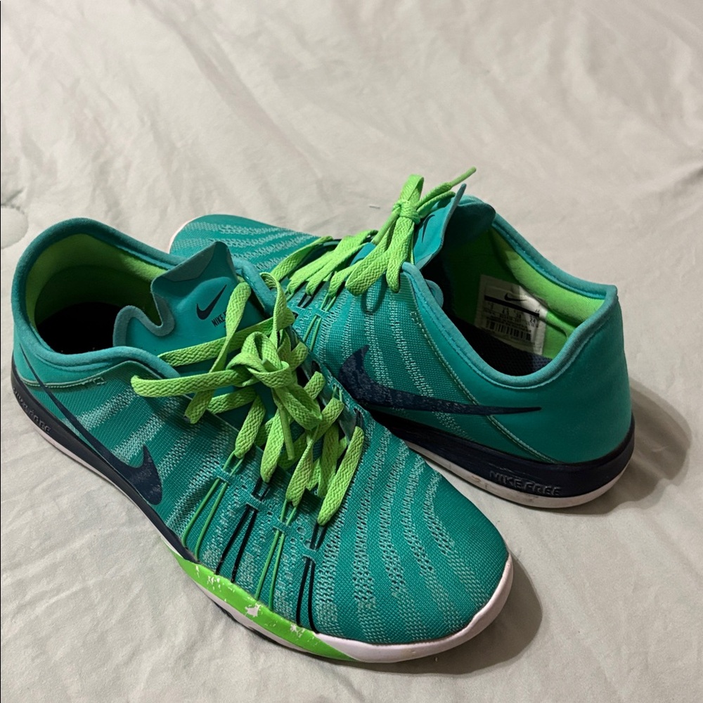Nike Teal and Lime Sneakers